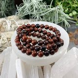 Mala-Armband aus rotem Obsidian mit Samtbeutel