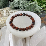 Mala-Armband aus rotem Obsidian mit Samtbeutel