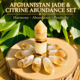 Conjunto de Equilíbrio de Jade do Afeganistão e Abundância de Citrino