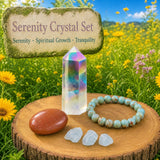 Angel Aura & Azure Mala Bracelet Serenity Crystal Set 🙏
