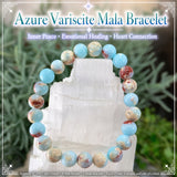 Mala Azure Variscite armbånd med fløyelspose