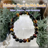 Bracciale Mala in Occhio di Tigre Multicolor con custodia in velluto