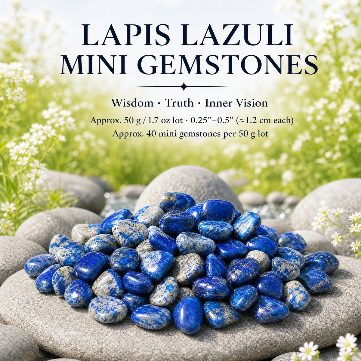 Lapis Lazuli Mini Gemstones (50 Gram / 1.7oz. Lot)