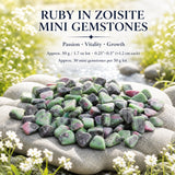 Ruby In Zoisite Mini gimsteinar (50 grömm / 1.7oz. Lot)