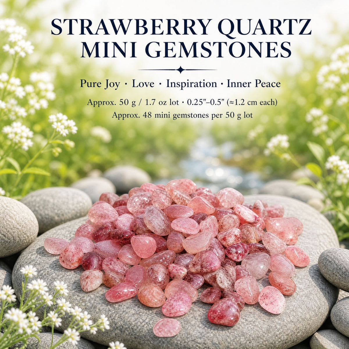 Strawberry Quartz Mini Gemstones (50 Gram / 1.7oz. Lot)