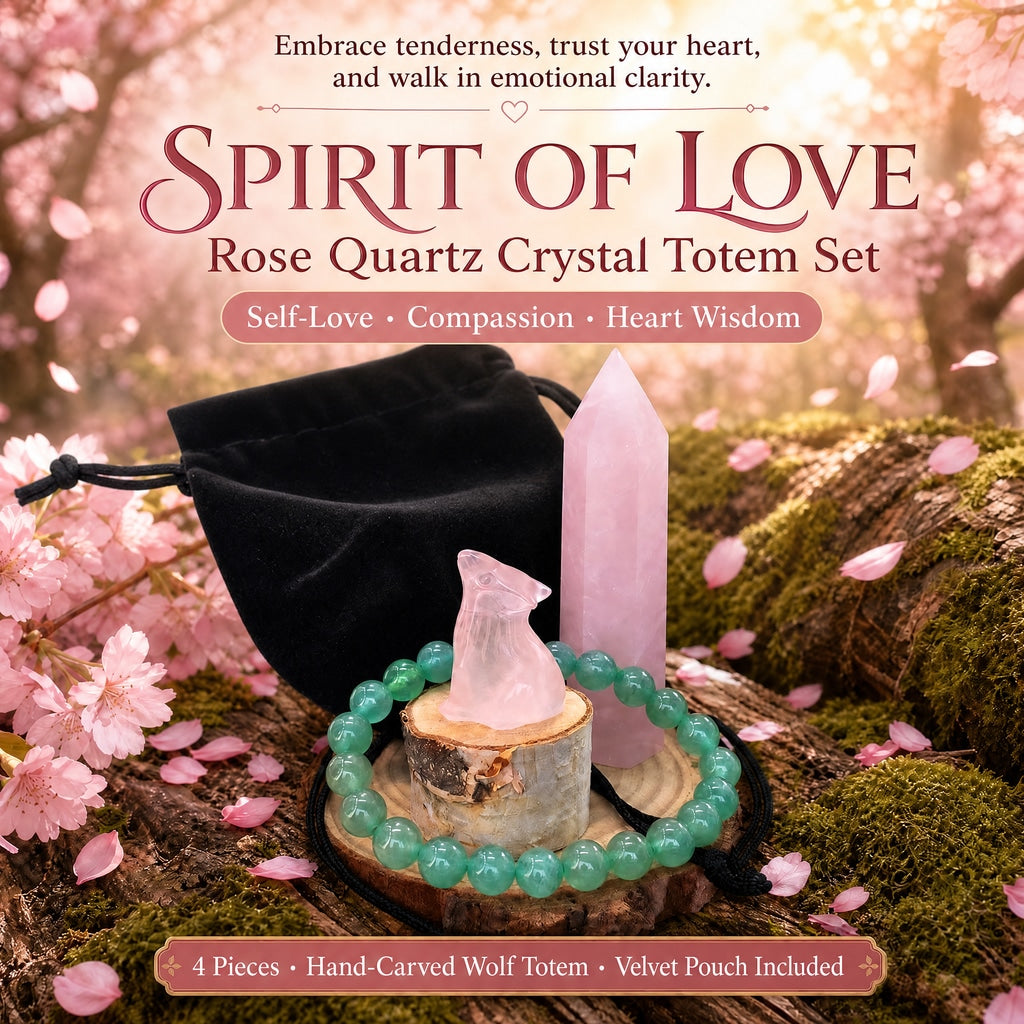 Spirit of Love – Rose Quartz Crystal Totem Set