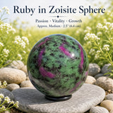 Ruby v Zoisite Sphere
