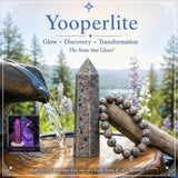 Yooperlite - The Stone that Glows + Mala Bracelet Combo Set