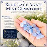 Blue Lace Agate Mini Ädelstenar (50 gram / 1,7 oz. Lot)