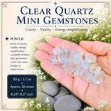 Tærir Quartz Mini gimsteinar (50 grömm / 1,7 oz. Lot)