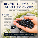 Svart turmalin mini ädelstenar (50 gram / 1,7 oz. lot)