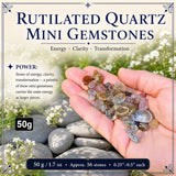 Rutilated Quartz Mini gimsteinar (50 grömm / 1.7oz. Lot)