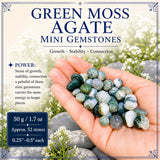 Green Moss Agate Mini gimsteinar (50 grömm / 1,7 oz. Lot)