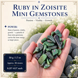 Ruby In Zoisite Mini gimsteinar (50 grömm / 1.7oz. Lot)