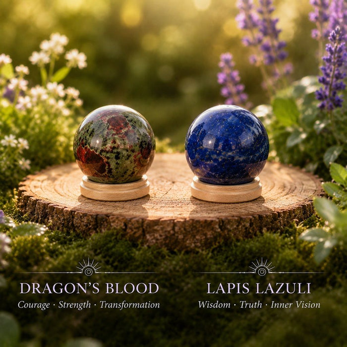Dragon's Blood and Lapis Lazuli mini spheres