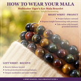 Bracciale Mala in Occhio di Tigre Multicolor con custodia in velluto