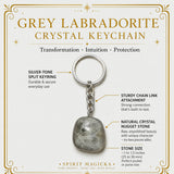 Grey Labradorite Crystal Keychain