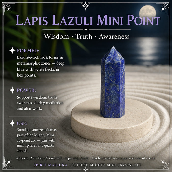 Deep blue lapis lazuli mini point with gold flecks
