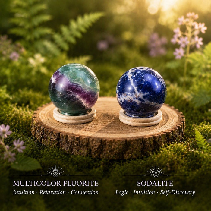 Multicolor Fluorite and Sodalite mini spheres