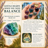 7 Multicolor Fluorite Heart Set