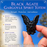Crystal Animal Spirit Totems: Black Protection Agate Gargoyle