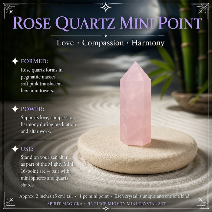 Soft pink rose quartz mini point