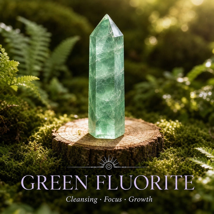 Green Fluorite crystal point
