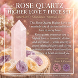 Juego de 7 piezas de cuarzo rosa Higher Love