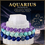 ♒ Aquarius - January 20th - February 18th Zodiac Astrology Bracelets Set