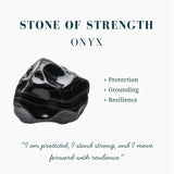 Black Onyx & Silver Sacred Strength Ring