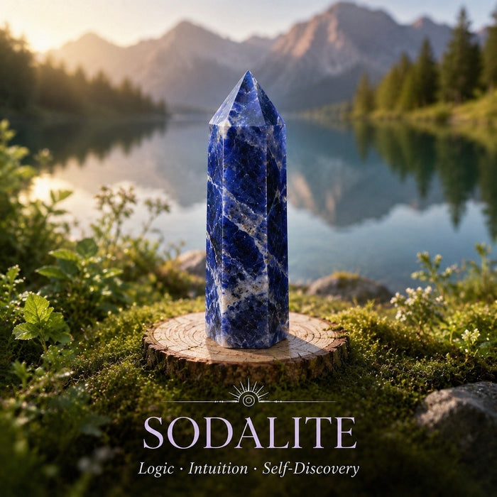 Sodalite crystal point