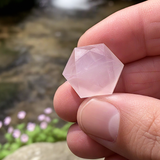 Rose Quartz Sacred Geometry Faceted Crystal