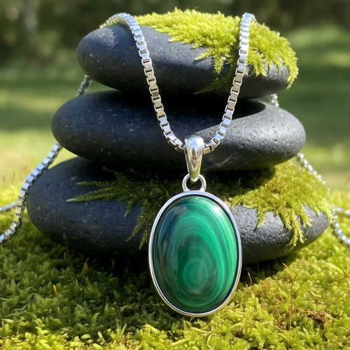 Malachite & Silver Transformation Necklace