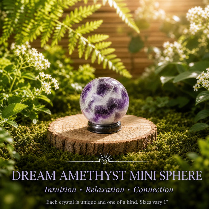Banded purple and white dream amethyst mini sphere