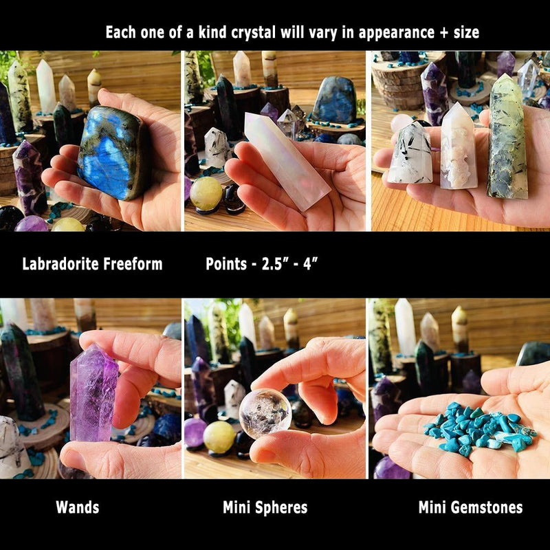 27-Piece Crystal Generator & Sphere Kit with Flash Labradorite - collection