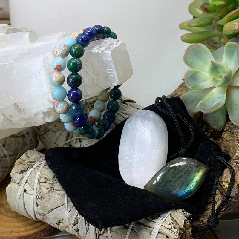 Hals Chakra Mala Armband Set🌈