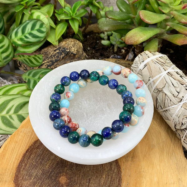 Σετ βραχιολιών Throat Chakra Mala🌈