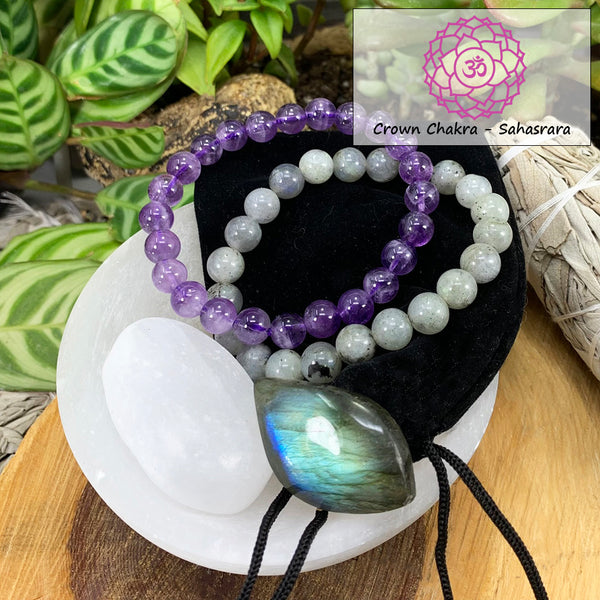 Σετ βραχιολιών Crown Chakra Mala🌈