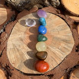 7 Chakra Tumbled Crystals Set PLUS Bonus Crystal+-påse