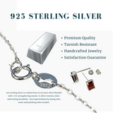 Garnet & Silver "Courage" Stud Earrings