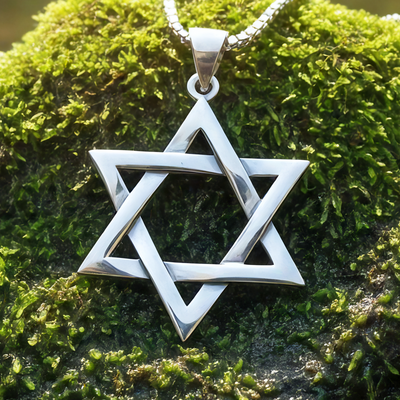Silver Star of David Necklace
