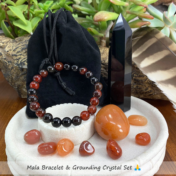 Mala Armband & Grounding Crystal Set 🙏