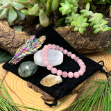 Rose Quartz Mala Armband Tranquility Pouch Set