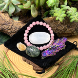 Rose Quartz Mala Armband Tranquility Pouch Set