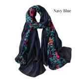 Boho Blossom Embroirdered Scarf