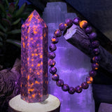 Yooperlite - The Stone that Glows + Mala Bracelet Combo Set