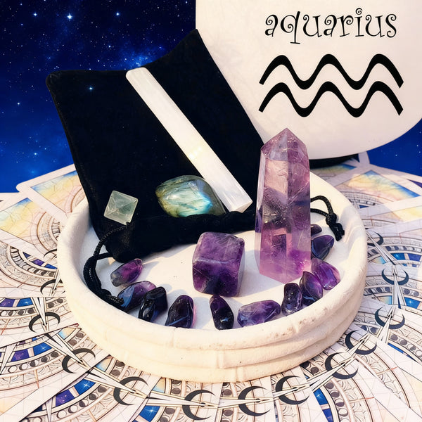 ♒ Aquarius - 20 Ιανουαρίου - 18 Φεβρουαρίου - Zodiac Crystal Fusion Σετ με θήκη