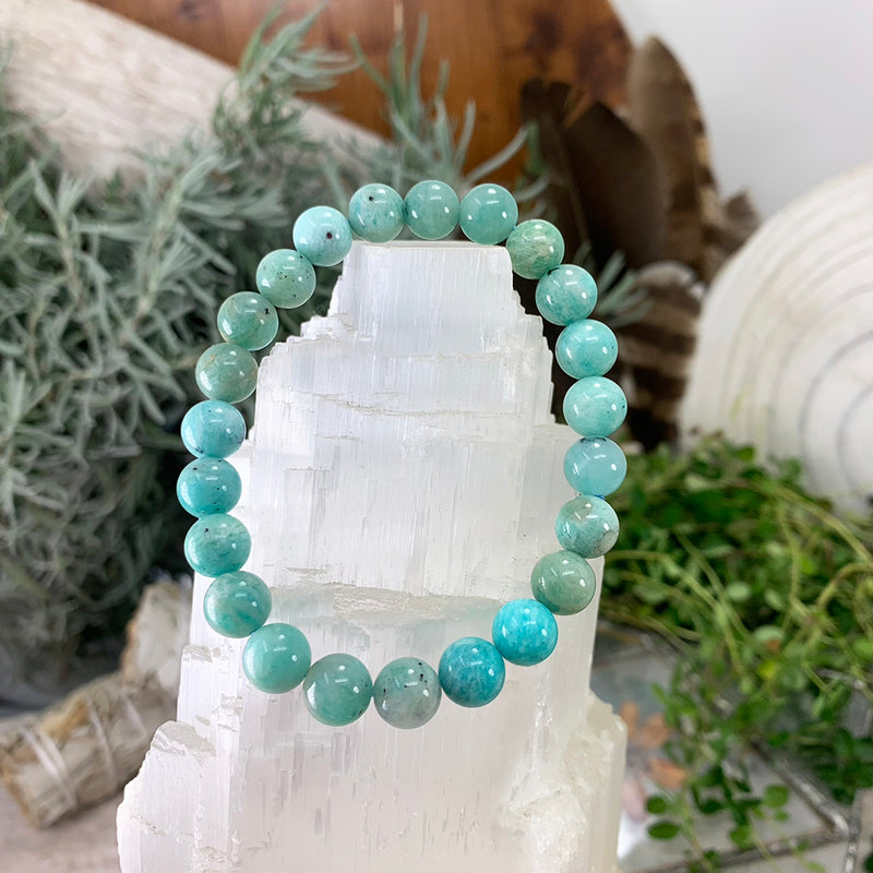 Mala Amazonite armband med sammetspåse