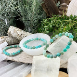 Mala Amazonite armband med sammetspåse