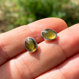 Earrings - Amber Crystal Sterling Silver Studs